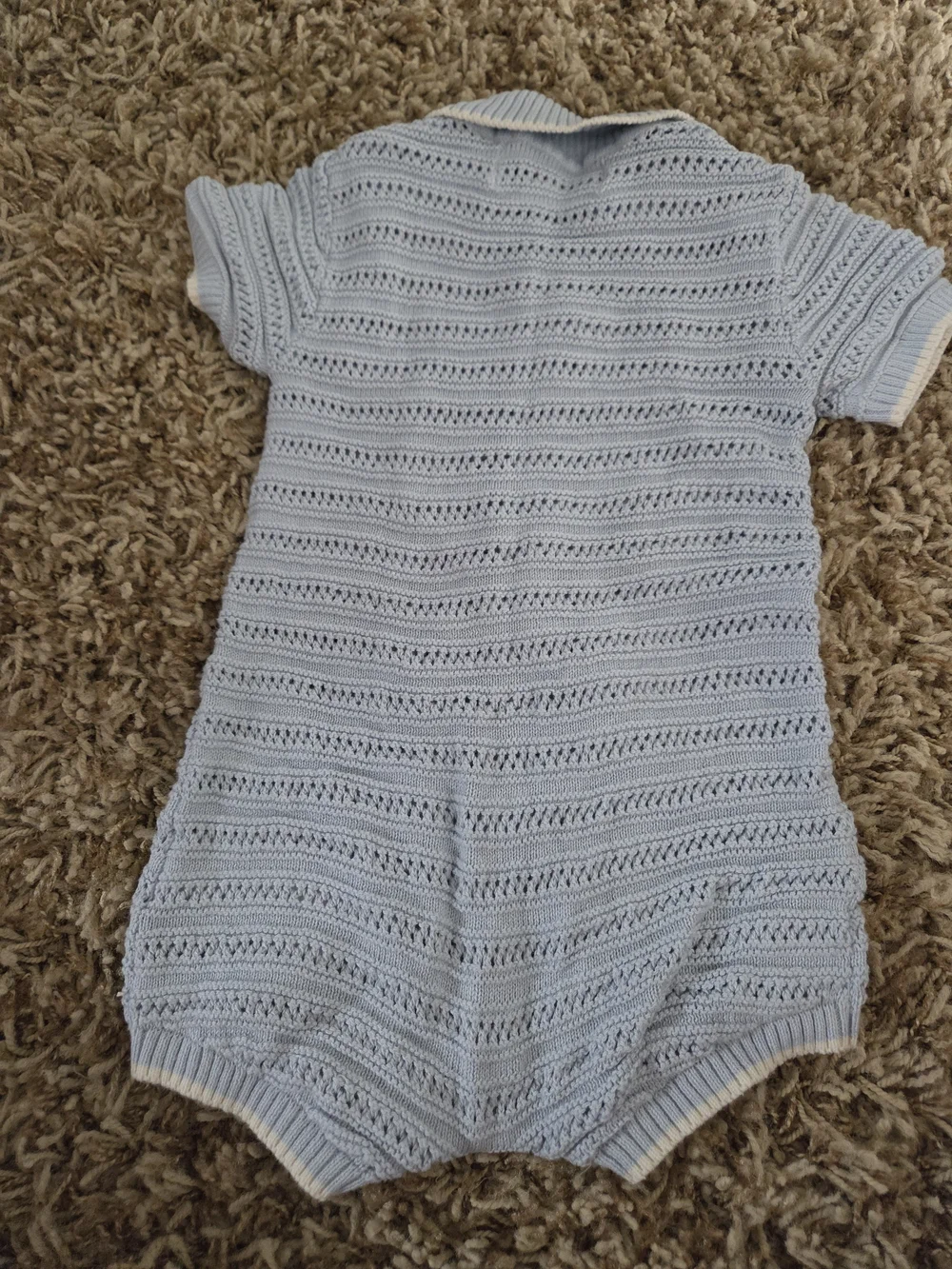Old Navy Light Blue Knit Button-Front One-Piece Romper